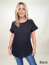 Load image into Gallery viewer, Zenana Rolled Sleeve Boat Neck Top
