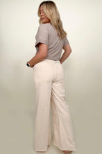 Load image into Gallery viewer, Mineral Washed  Drawstring Retro Wide Leg Pants
