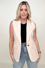 Load image into Gallery viewer, Single Button Lapel Vest Blazer With Pockets
