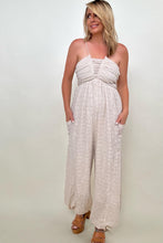 Load image into Gallery viewer, White Birch Sleeveless Halter Tie Back Woven Jumpsuit
