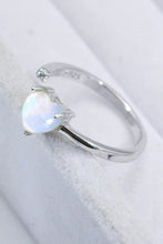 Load image into Gallery viewer, Inlaid Moonstone Heart Adjustable Open Ring
