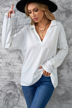 Load image into Gallery viewer, Johnny Collar Dropped Shoulder Top
