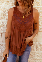Load image into Gallery viewer, Lace Detail Buttons Back Sleeveless Top
