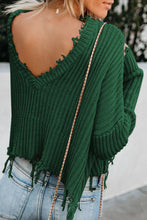Load image into Gallery viewer, Green Tainted Love Cotton Distressed Sweater
