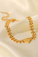 Load image into Gallery viewer, Leaf Chain Heart Bracelet
