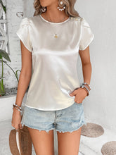 Load image into Gallery viewer, Round Neck Petal Sleeve Top
