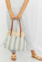 Load image into Gallery viewer, Fame Day Dreamer Weaved Fringe Tote Bag in Blue
