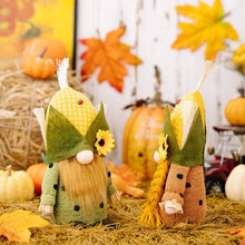 Load image into Gallery viewer, Thanksgiving Harvest Corn Hat Floral Gnome Ornaments

