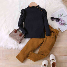 Load image into Gallery viewer, Knit Top and Tie Belt Pants Set
