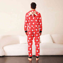 Load image into Gallery viewer, Santa Print Hooded Jumpsuit
