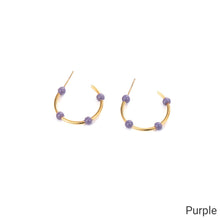Load image into Gallery viewer, Willow Moon Retro Hand Enamel C-Shaped Hoop Earrings with Box

