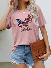 Load image into Gallery viewer, FREEDOM Butterfly Graphic Short Sleeve Tee
