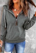 Load image into Gallery viewer, Half Zip Colorblock Pocket Patchwork Long Sleeve Hoodie
