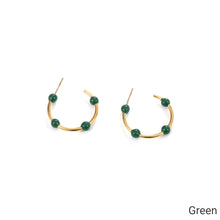 Load image into Gallery viewer, Willow Moon Retro Hand Enamel C-Shaped Hoop Earrings with Box
