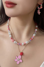 Load image into Gallery viewer, Flower and Heart Pendant Layered Necklace
