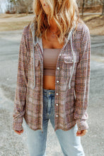 Load image into Gallery viewer, Double Take Plaid Long Sleeve Hooded Jacket
