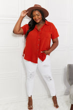Load image into Gallery viewer, Zenana Full Size Summer Breeze Gauze Short Sleeve Shirt in Copper

