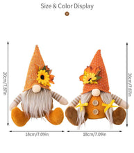 Load image into Gallery viewer, Thanksgiving Harvest Floral Striped Knit Gnome Ornament
