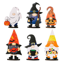 Load image into Gallery viewer, Halloween Decoration Wooden Gnome Ornaments
