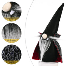 Load image into Gallery viewer, Halloween Black Witch Cloak Hat Vampire Gnome
