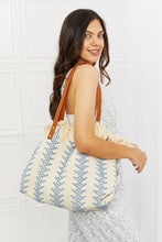 Load image into Gallery viewer, Fame Day Dreamer Weaved Fringe Tote Bag in Blue
