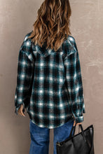 Load image into Gallery viewer, Green Buttons Pocketed Plaid Shacket
