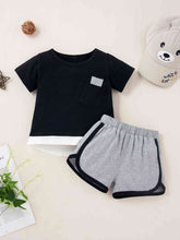 Load image into Gallery viewer, Round Neck Short Sleeve T-Shirt and Shorts Set
