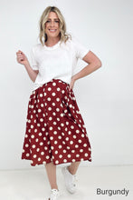 Load image into Gallery viewer, Jade By Jane Polka Dot Pleated Midi Skirt
