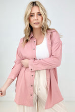 Load image into Gallery viewer, Easel "Twisted Tunic" Solid Button Down Tunic Shirt
