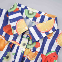 Load image into Gallery viewer, Fruit Striped Collared Sleeveless Shirt
