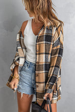 Load image into Gallery viewer, Double Take Plaid Dropped Shoulder Pocketed Shirt Jacket
