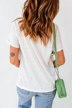Load image into Gallery viewer, Slogan Graphic Round Neck Short Sleeve Tee
