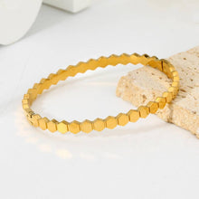 Load image into Gallery viewer, Hexagon-Shaped 18K Gold Plated Bangle (With Box)
