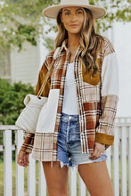 Load image into Gallery viewer, Double Take Plaid Color Block Dropped Shoulder Shacket
