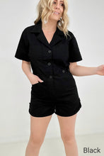 Load image into Gallery viewer, Zenana Woven Cotton Button Front Shirt Romper
