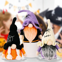 Load image into Gallery viewer, Halloween Decoration Spider Knit Gnome Ornament
