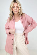 Load image into Gallery viewer, Easel "Twisted Tunic" Solid Button Down Tunic Shirt

