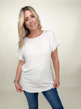 Load image into Gallery viewer, Zenana Rolled Sleeve Boat Neck Top
