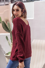 Load image into Gallery viewer, V-Neck Ribbed Knit Sweater
