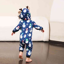 Load image into Gallery viewer, Snowman Print Hooded Jumpsuit

