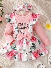 Load image into Gallery viewer, Round Neck Long Sleeve Top and Printed Dress Set

