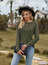 Load image into Gallery viewer, Ribbed Round Neck Long Sleeve Tee
