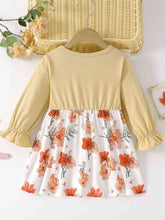 Load image into Gallery viewer, Printed Round Neck Flounce Sleeve Dress
