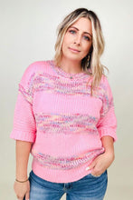 Load image into Gallery viewer, Multicolor Striped 3/4 Sleeve Loose Knit Sweater
