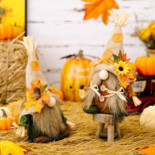 Load image into Gallery viewer, Thanksgiving Harvest Straw Hat Gnome Ornament
