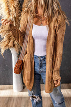 Load image into Gallery viewer, Ribbed Trim Eyelet Cable Knit Cardigan
