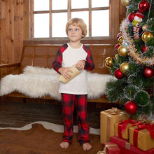 Load image into Gallery viewer, Raglan Sleeve Top and Plaid Pants Set
