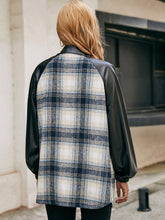 Load image into Gallery viewer, Plaid Button Down Raglan Sleeve Jacket
