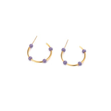 Load image into Gallery viewer, Willow Moon Retro Hand Enamel C-Shaped Hoop Earrings with Box
