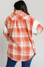 Load image into Gallery viewer, Sherpa Sleeve Plaid Print Shacket
